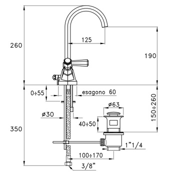 Смеситель для раковины Stella Eccelsa Leve 3217 EL 00004 AU00 золото