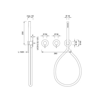 Cмеситель для ванны CEA Design Gastone GAS 08 W L сталь