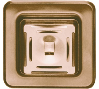 Выпуск для мойки квадратный с вертикальным переливом POP UP COPPER,