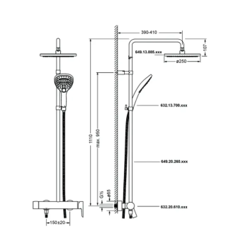 Душевая лейка Jorger Exal 632.13.700.000 хром