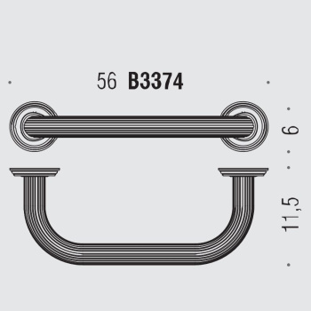 Поручень для ванны Colombo Hermitage 56см, PVD золото B3374.HPS