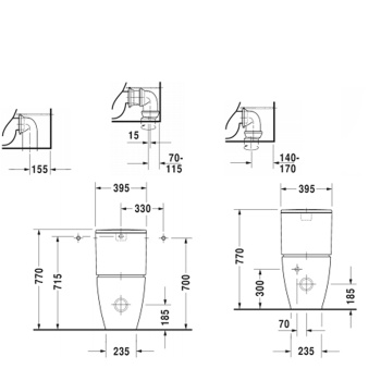 Унитаз моноблок Duravit Me By Starck 2170092000 с HygieneGlaze