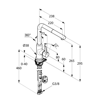 Смеситель для кухни Kludi L-Ine 408519375, белый/хром