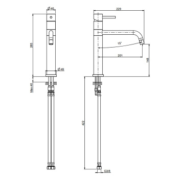 Смеситель для кухни Fima Carlo Frattini Kitchen на 1 отверстие, Spillo Up, чёрный матовый F3227NS