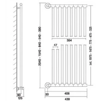 Полотенцесушитель водяной Margaroli Cielo 480XXL08CR 204x43.9 хром