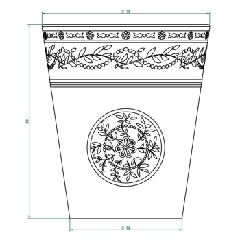 Стакан THG Marquise Blanc Decor Platine A7G-A02-4608 белый