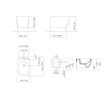 Биде подвесное Agape 750 35.5х57.5х30, белый глянцевый ACER0750BSRZ *1