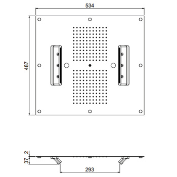 Встраиваемая в потолок душевая система Carimali Mydream 550X500 242 форсунки, 4 потока:дождь,каскад,распыл,двойной каскад,хромотер хром 23075XN/S-CRX