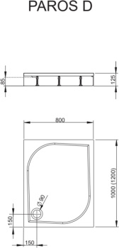 Душевой поддон Radaway Paros D1000 MBD8010-03-1