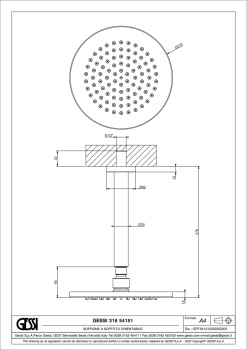 Верхний душ Gessi 54151.727 Brass Brushed PVD