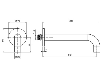 Излив для настенного монтажа Fima Carlo Frattini SPILLO UP F2929CR