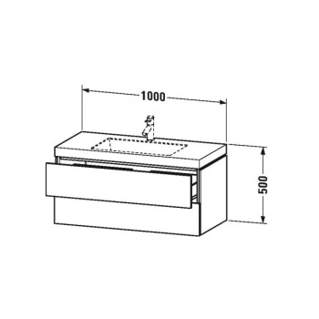 Тумба с раковиной Duravit L-Cube 100 LC6928O2222 подвесная Белый глянец