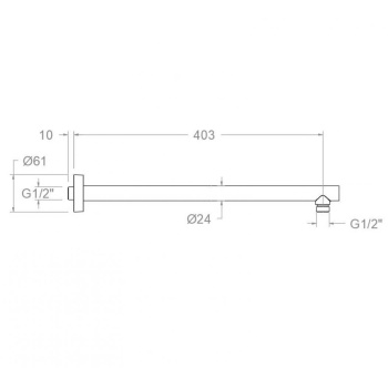 Кронштейн тропического душа Ramonsoler настенный круглый 400 мм графит B400GR