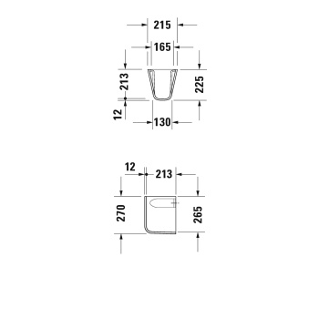 Duravit D-Code Полупьедестал включая крепление для # 070545, 215x225мм, Цвет: Белый