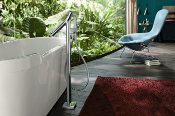 Axor Starck Organic, Термостатический смеситель напольный для ванны, внешняя часть, цвет: хром 12016