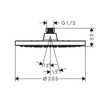 Верхний душ hansgrohe Vernis Blend 200 1jet EcoSmart 26277000, хром