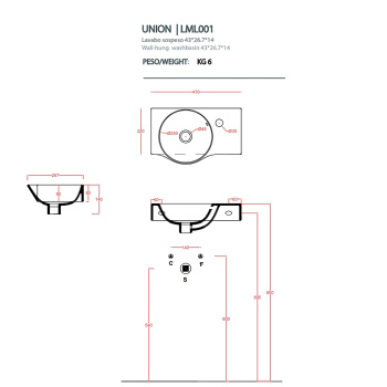 Раковина Artceram Handrinse 27х43, 1 отв., подвесная, со слив-переливом, белый LML001 01 00