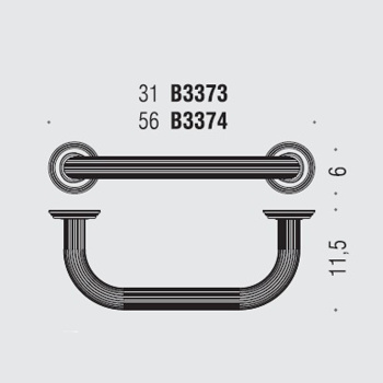 Поручень для ванны Colombo Hermitage 56см, античная бронза B3374.OA