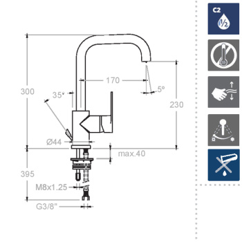 Смеситель для кухни Ramonsoler Alexia 3611