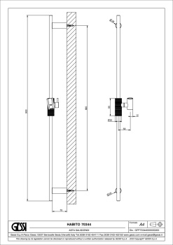 Штанга для душа Gessi 70344.707 Black Metal Brushed PVD