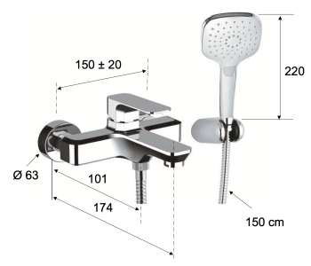Смеситель для ванны Daniel Tiara TA610CR