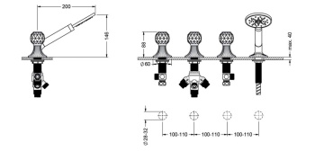 Смеситель для ванны Jorger Cronos Crystal 637.40.152.000 chrome