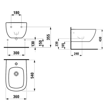 Биде подвесное Laufen Palomba 3080.1
