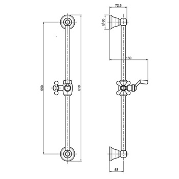 Душевой гарнитур Fima Carlo Frattini Saliscendi с душевой штангой и держателем для ручного душа, золото F2044/1OR