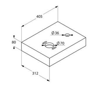 Столешница для раковины 31 см Kludi Esprit 56CM142 бордо