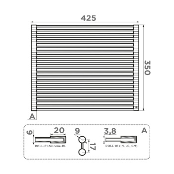 Ролл-мат Omoikiri ROLL-01-Silicone-BL графит 4997006