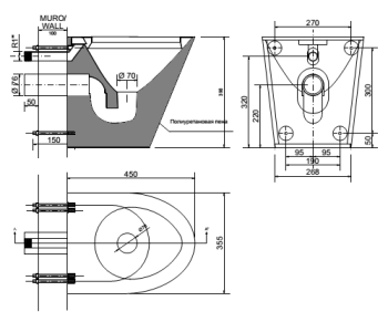 Унитаз матовый Nofer 13012.P.S