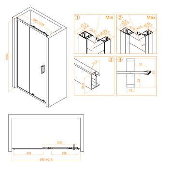 Душевая дверь RGW Classic CL-14 раздвижная 100 см 32091410-11