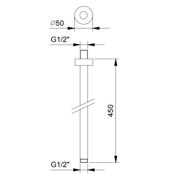 Держатель верхнего душа Fantini 450, потолочный монтаж, Nickel PVD 86 95 9237