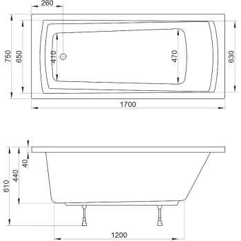 Акриловая ванна Ravak Domino 170x75 70508024