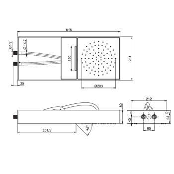 Верхний душ Moove настенного монтажа в раме из нержавеющей стали Fima Carlo Frattini Wellness с каскадом, передвижной модуль подачи воды, хром F2992SCR