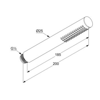 Kludi Nova Fonte Душевая лейка палочка, чёрный матовый