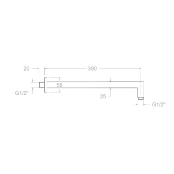 Кронштейн тропического душа Ramonsoler настенный квадратный золото BK350OC