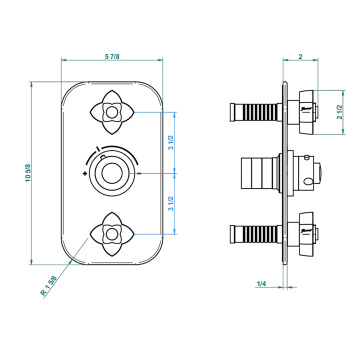 Смеситель для душа THG Petale De Cristal Bleu U6B-A02-5400BE хром