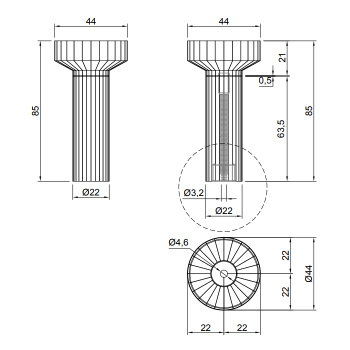 Раковина Antonio Lupi 024 45х85, без отв., слив в пол, с сифоном, гибким шлангом и донным клапаном, пьедестал Nero Marquinia, Carrara А0002451480