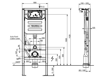 Инсталляция для унитаза Toto NEOREST WX1, NEOREST WX2 WH182EAT с приводом для автосмыва