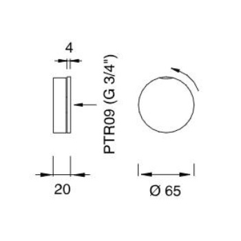 Вентиль запорный CEA Design Giotto GIO 35 S для холодной воды сталь
