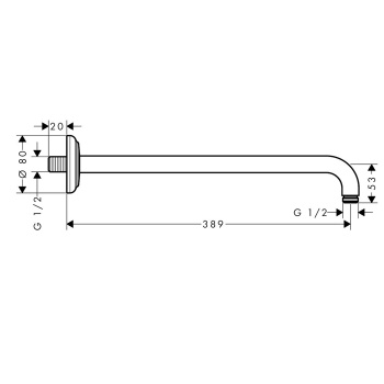 Axor Montreux держатель верхнего душа Classic 389, цвет: хром 27348000