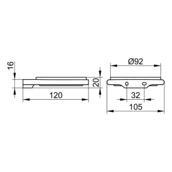 Мыльница Keuco Edition 400 11555139000 хром черный шлифованный