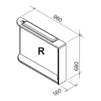 Зеркало Ravak Rosa Praktik M 960 R Cтрипоникс X000000325