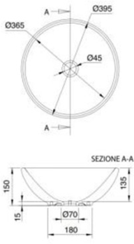 Раковина накладная Scarabeo Sfera 395 395 H150