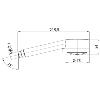Bossini Cylindrica Ручной душ Ø75см., с 5 режимами, цвет: хром B00162.030