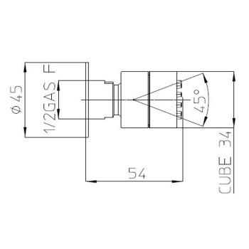 Bossini Cubic Форсунка поворотная, квадратная, цвет хром I00135.030