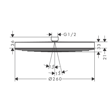 HANSGROHE PULSIFY Верхний душ Ø260 мм., EcoSmart, цвет белый матовый/графит