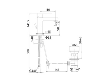 Смеситель для раковины Mamoli Feel 48410000D15K черный