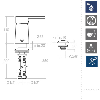Смеситель для биде Ramonsoler Drako встраиваемый SA3323